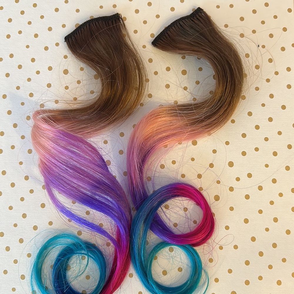 Two 2” Ombré human hair extensions x 20-22” long. New.